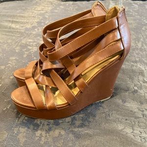 Brown wedges leather